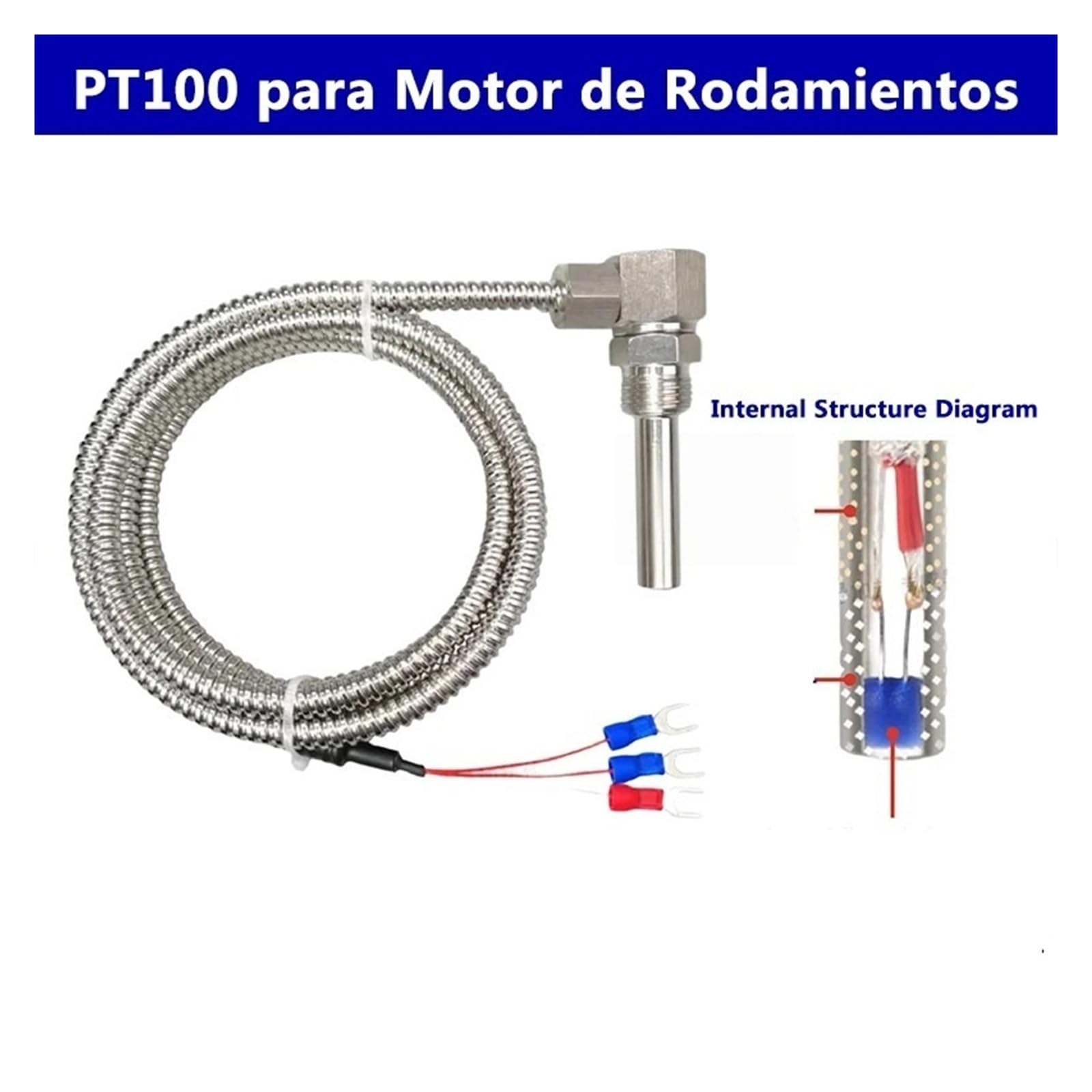 Sonda de temperatura, sensor de temperatura PT100 | For motores con rodamientos Resistencia al platino(PT100 1M)