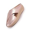 FAUSTO FST FJDWC-7052 PEACH-41 Women Peach Criss Cross Strap Design Perforated Slip On Shoes | Back Open Casual Shoes for Office, Outdoor, Party (8 UK) gallery image