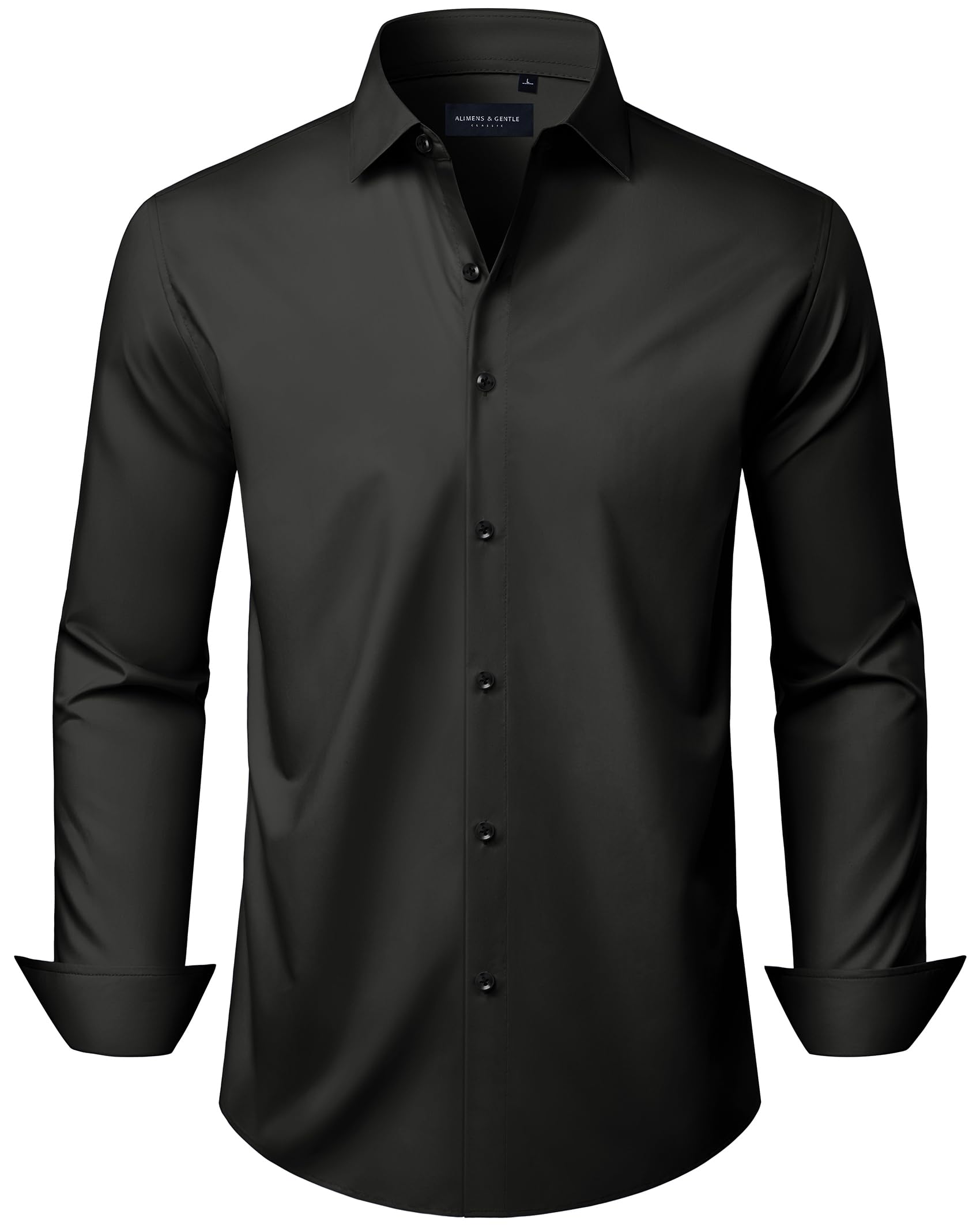 Alimens & Gentle Men's Long Sleeve Dress Shirts Wrinkle Free Stretch