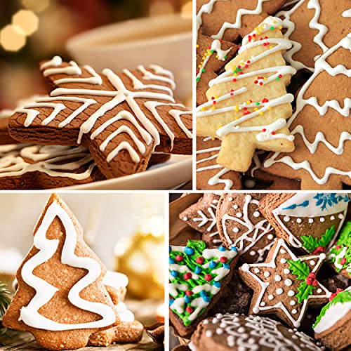 Christmas Cookie Cutter Set, 4 Pack Holiday Cookie Molds, Christmas Cookie Cutters For Baking - 3D Cookie Cake Plunger Cutter Baking Mold #TOP3