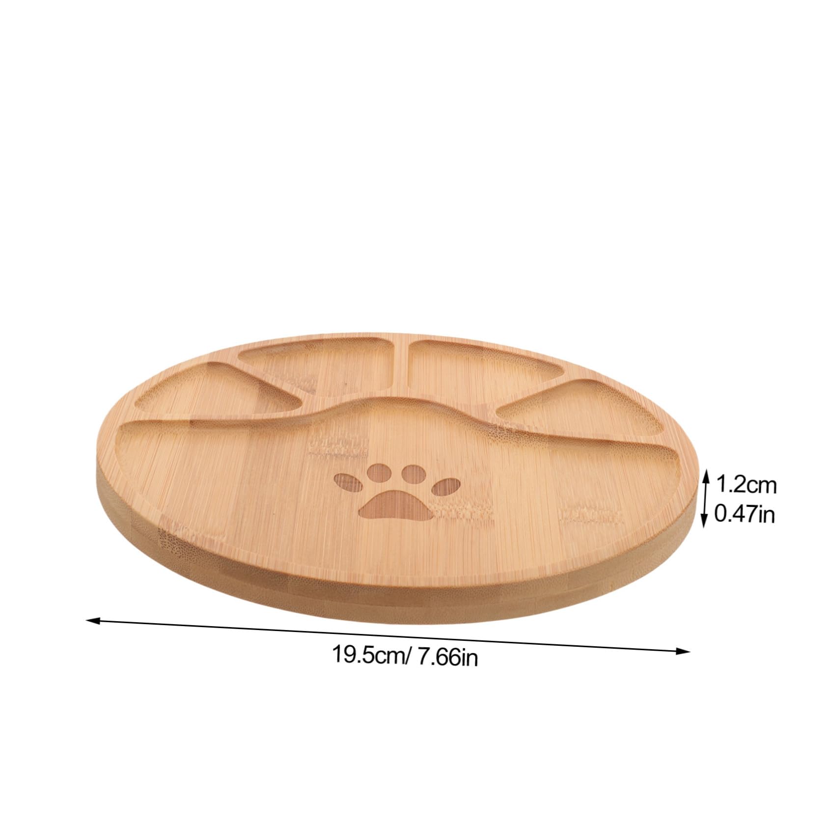 PRETYZOOM Wood Plate Snack Tray Food Display Tray Household Snack Dish Office Biscuit Server