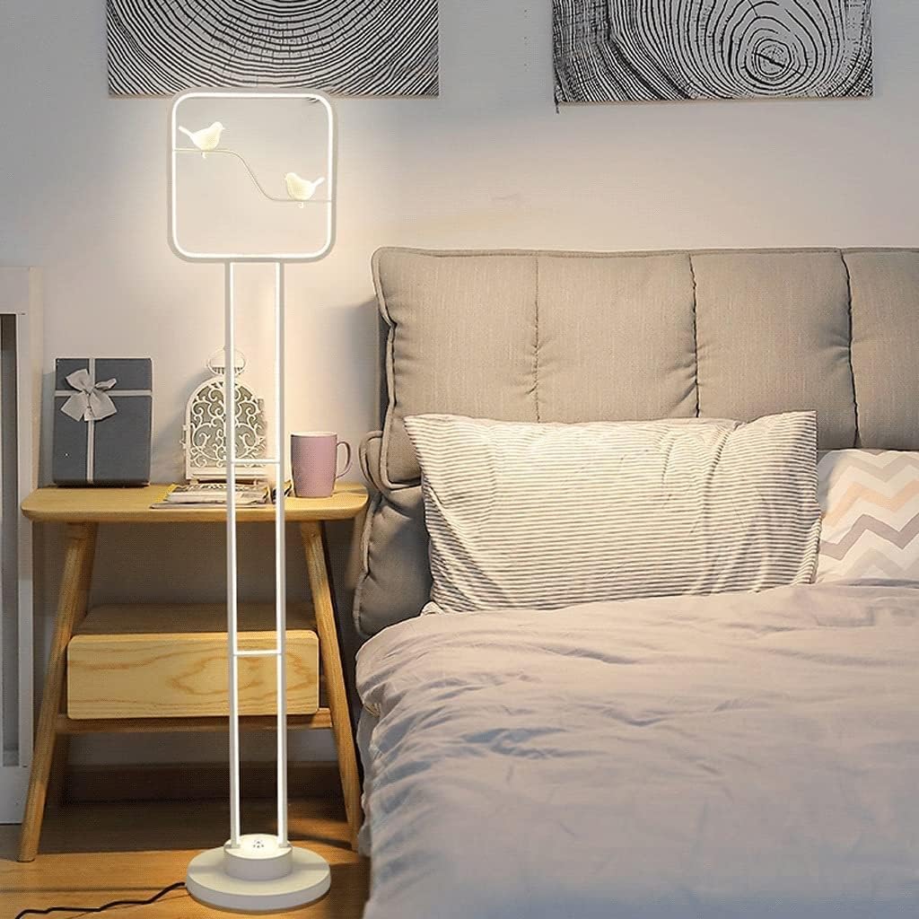 Moderne led-vloerlamp 3-kleuren dimmen staande lamp metaal wit creatieve hoogpolige lamp voor slaapkamer woonkamer vloerlamp