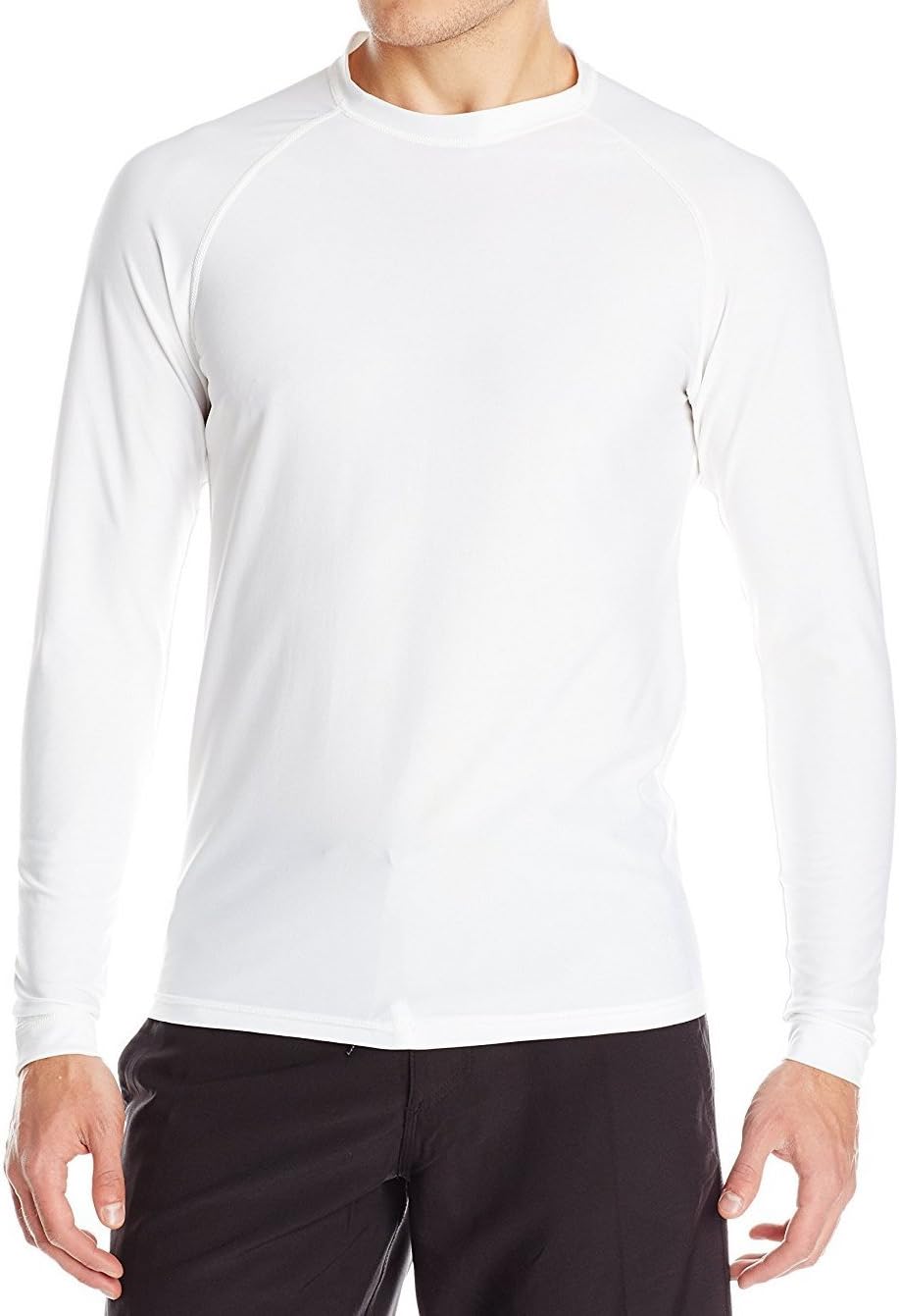 Loose Fit Swim Shirts For Men - Long Sleeve UV 50 + Sun Protection Swimwear - Play In The Sun All Day With No Sunburn - The Softest Most Comfortable Swimming Clothing (White, Medium)