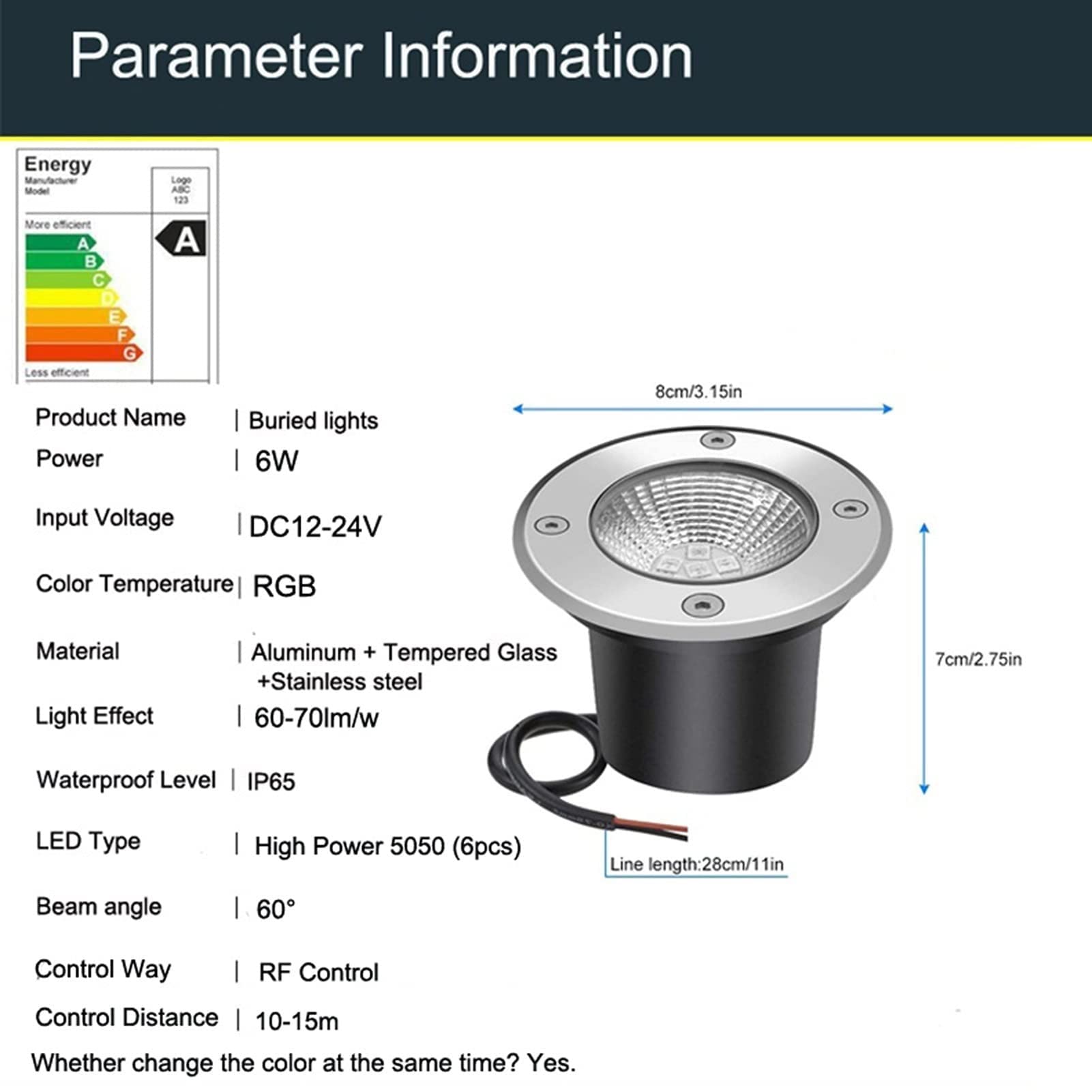 Luci paesaggistiche a LED da Terra 5 Pezzi - Luci interrate per Esterni, Luci da Pavimento RGB per Esterni con Telecomando, Illuminazione paesaggistica da Giardino 12/24 V, Faretti da incass