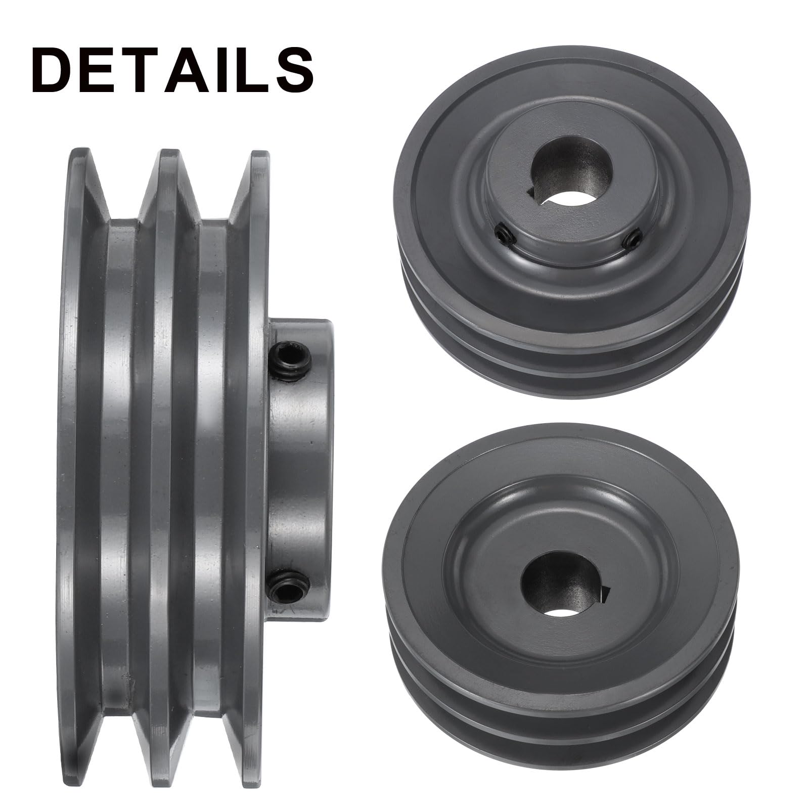 QUARKZMAN 2AK46-1 Puleggia A V Con Foro 1" Diametro Esterno 4.45" Doppia Gola Puleggia Con Foro Al Diametro Puleggia In Ghisa Sezione Cinghia Per 4L O A Cinghia