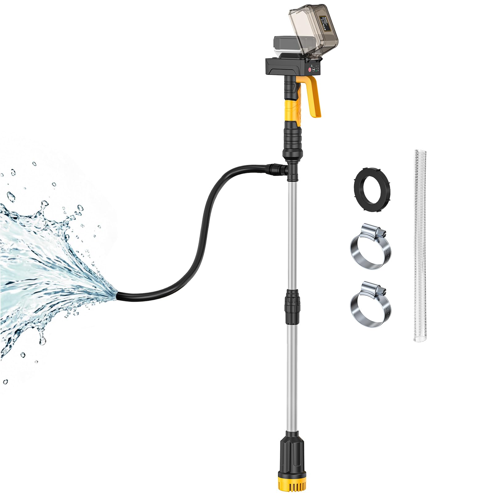 Ecarke 840GPH Cordless Stick Water Transfer Pump Compatible With DeWalt 20V (Tool Only), 38FT, Self Priming, Portable Electric Water Pump with Hose Kit for Pool Garden Basement RV Boat
