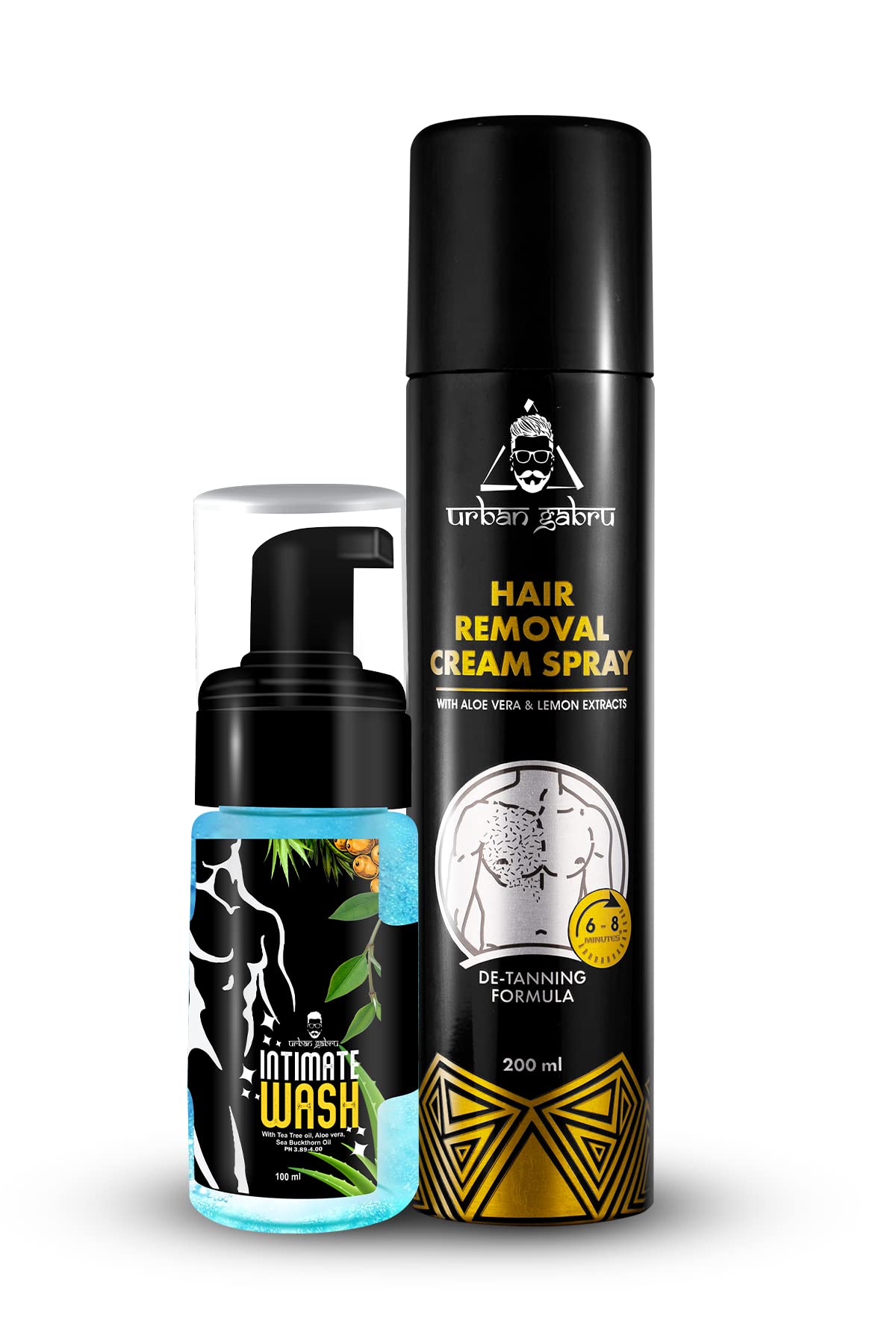 Urbangabru Hair Removal Cream Spray - 200 ml & Intimate Wash 100 ml - Body Care Kit (B0B7JWD48Z) Amazon Price History, Amazon Price Tracker