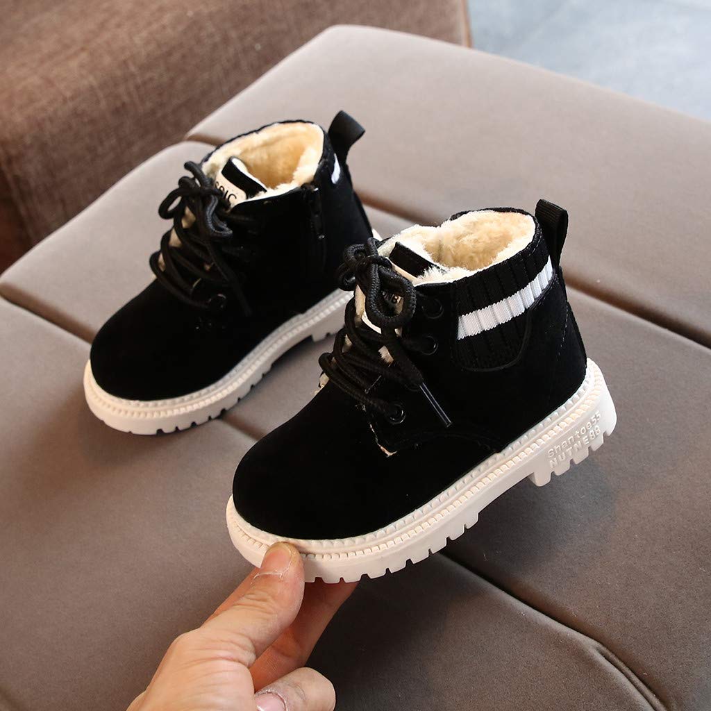 Bébé Garçon Fille Bottines - Fourrée Chaussures d'hiver Bottines Douces et Chaudes Imperméables Hautes Confortables, Légères Chaussures de Prémarche pour Garçons et Filles