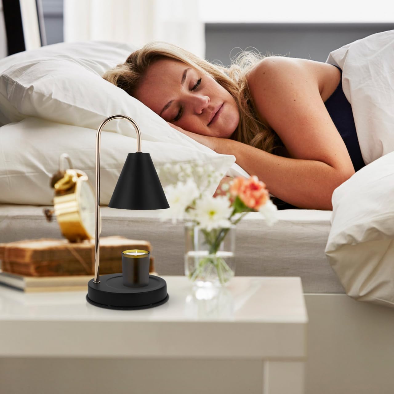 Ciieeo Lámpara De Repuesto Para Calentador De Velas Candle Lamp Para Derretir Cera Decoración Nórdica De Metal Y Plástico Lámpara De Mesa Para Dormitorio Y Salón