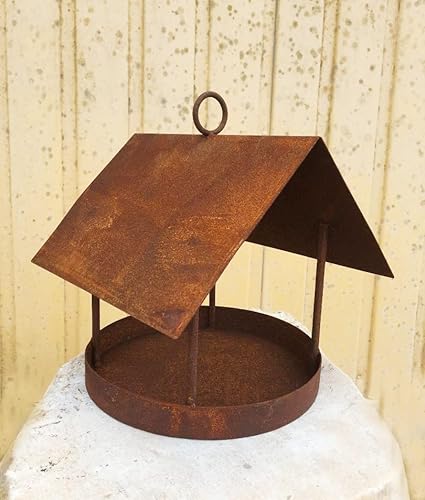Vogelhaus 19x20cm zum Aufhängen zum Beleuchten Windlicht Teelicht Meisenknödel Futterhaus Edelrost Gartendeko Metall Rost Vogelhaus 19x20cm zum Aufhängen zum Beleuchten Windlicht Teelicht Meisenknödel Futterhaus Edelrost Gartendeko Metall Rost