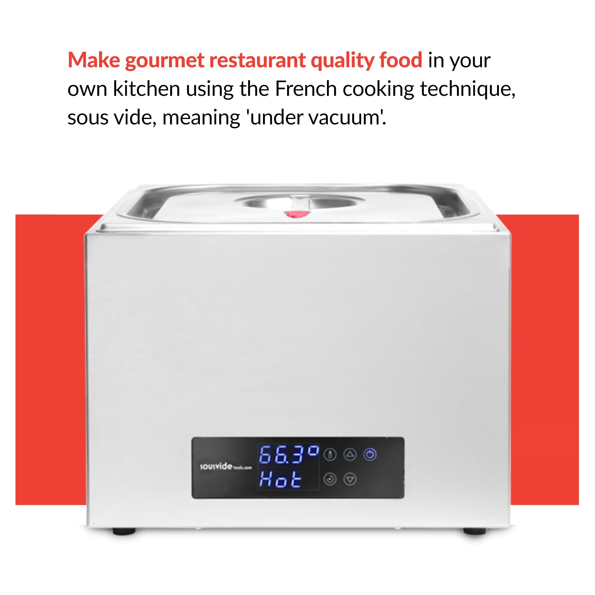 Sous Vide Tools Vasca per la Cottura a Bagnomaria Compatta da 14 Litri