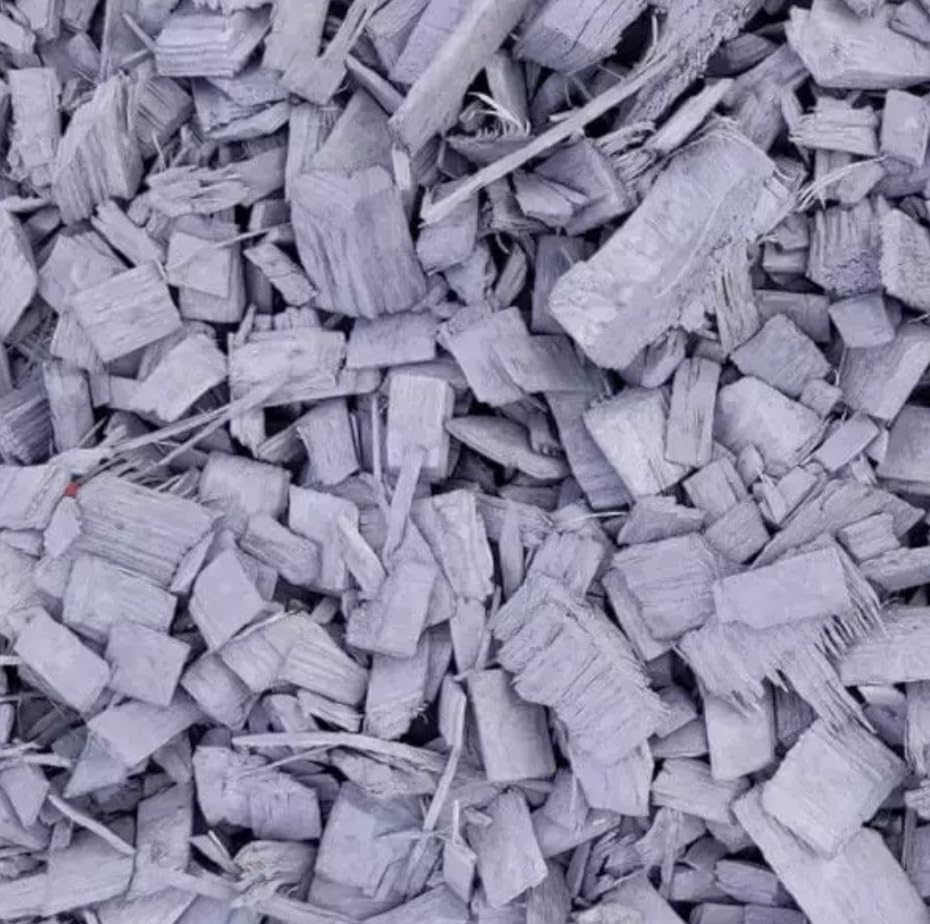 TRANS - PAL Natural Colored Wood Chips for Garden Decoration – Eco-Friendly, Safe for Plants, Available in Gray, Orange, Yellow, Red, Brown – 50L Bag (Multiple Packs) (GREY, 400L)
