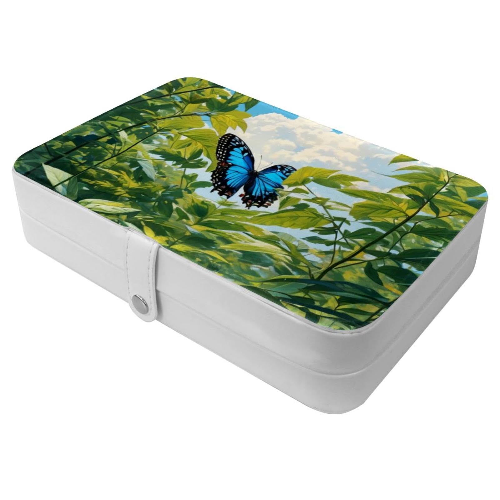 Boîte à bijoux portable anti-nœud avec miroir intégré pour bagues