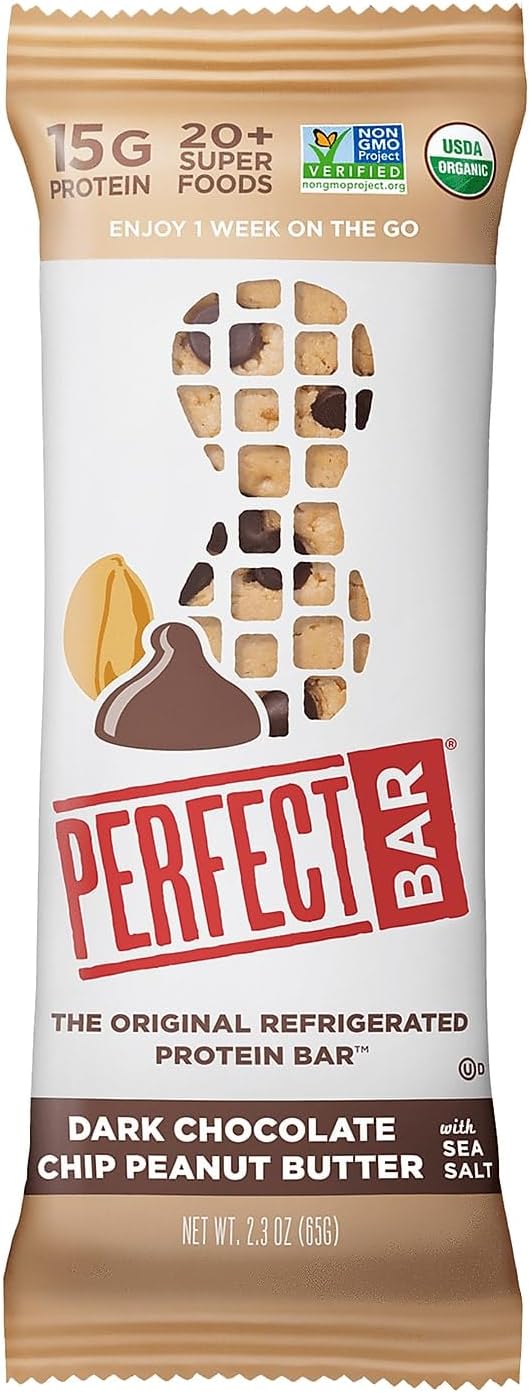 Perfect Dark Chocolate Chip Peanut Butter Bar, 2.3 Ounce -- 16 per case.