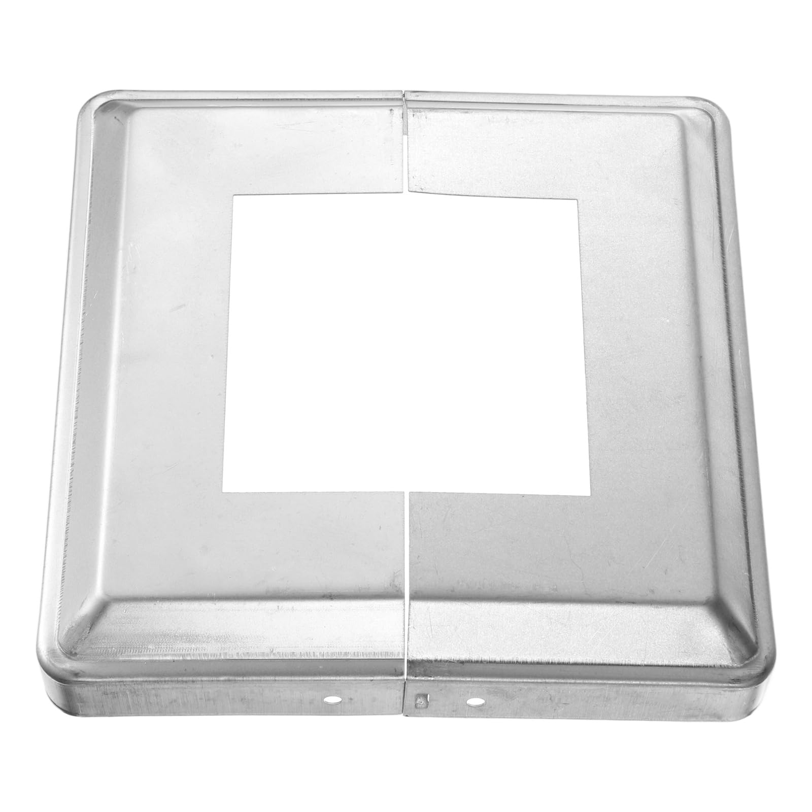 sourcing map Copertura per base post, 20 x 20 cm (dimensioni interne 12 x 11,9 cm), gonna per pali in stile spaccato, per ringhiere per ringhiere per scale, argento