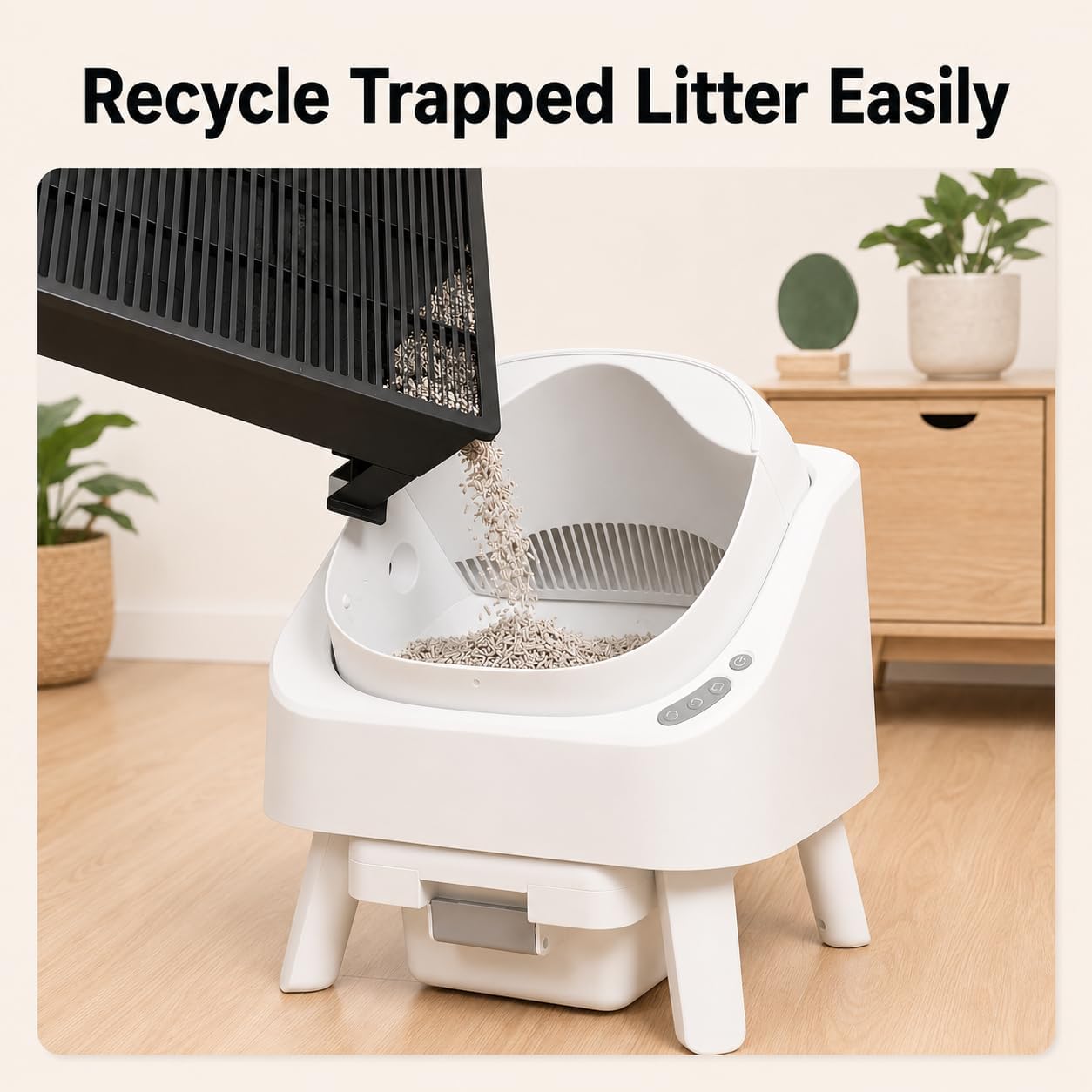 Litter Box Step for Automatic Litter Boxes, Double-Layer Litter Trapper Step Platform, Adjustable 3.5" & 6", Non-Slip 16.5" x 12.6" Cat Litter Step Ramp for Senior Cats & Kittens thumbnail