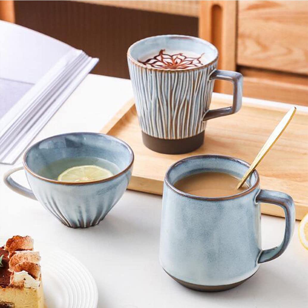 Japoński ceramiczny kubek do kawy w stylu vintage z uchwytem, ceramiczny kubek porcelanowy kubek do kawy mleka herbaty herbaty prezent dla kobiet do biura, do kuchenki mikrofalowej i zmywarki 250 ml