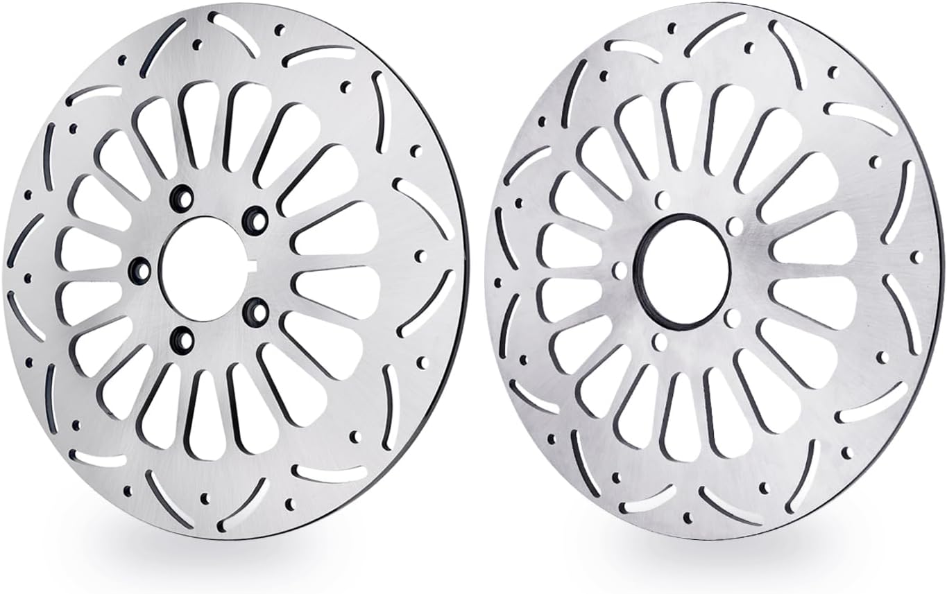 11.5" Front Rear Brake Rotor Disc Kit 2Pcs Upgrade Fit for Harley Davidson Touring Sportster Softail Dyna Early Super Glide 1984-2014, 420 Stainless Steel Motorcycle Brake Rotor