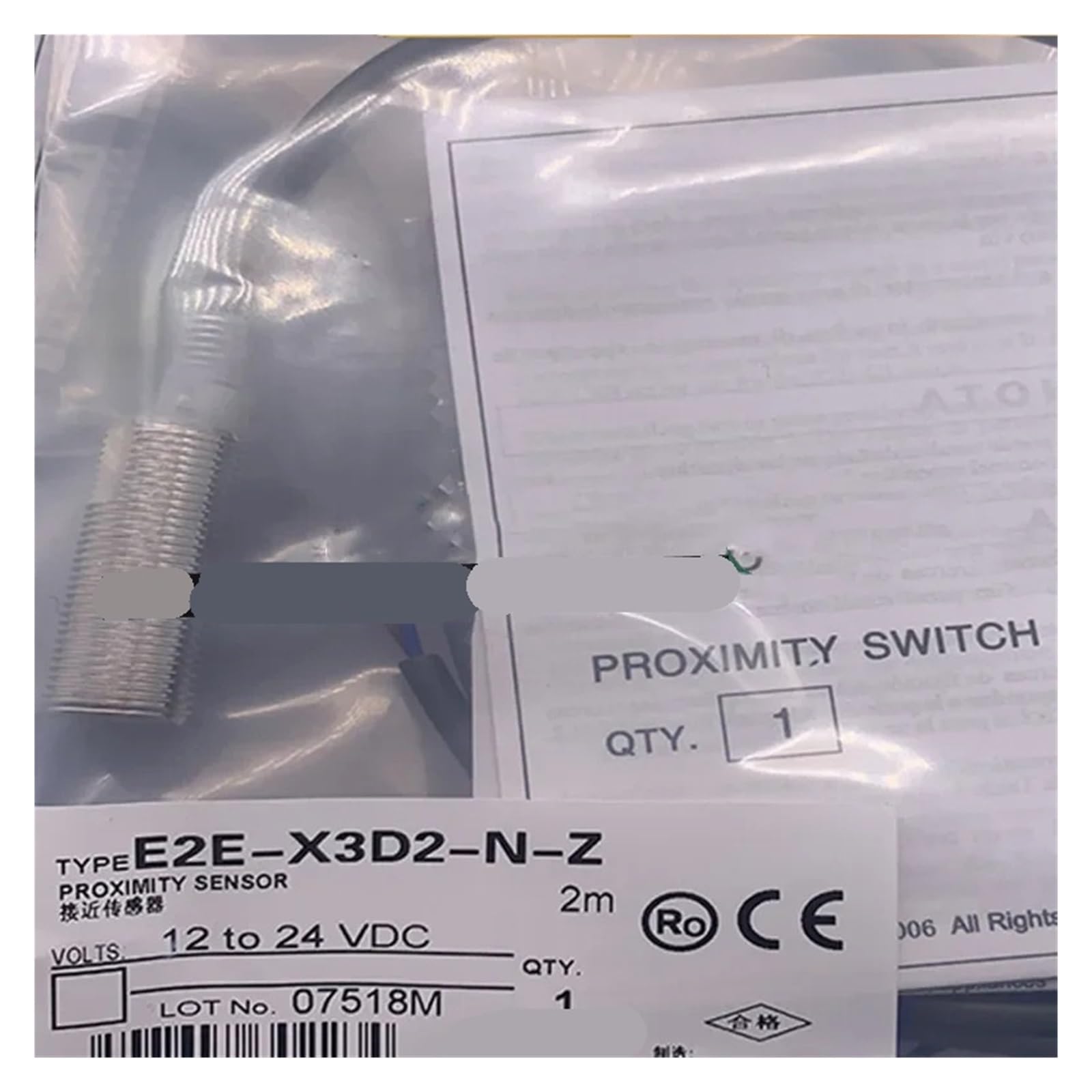 Capteur E2E2-X3D2 de proximité industriel à 3 pièces avec modèle E2E2-X8MD2