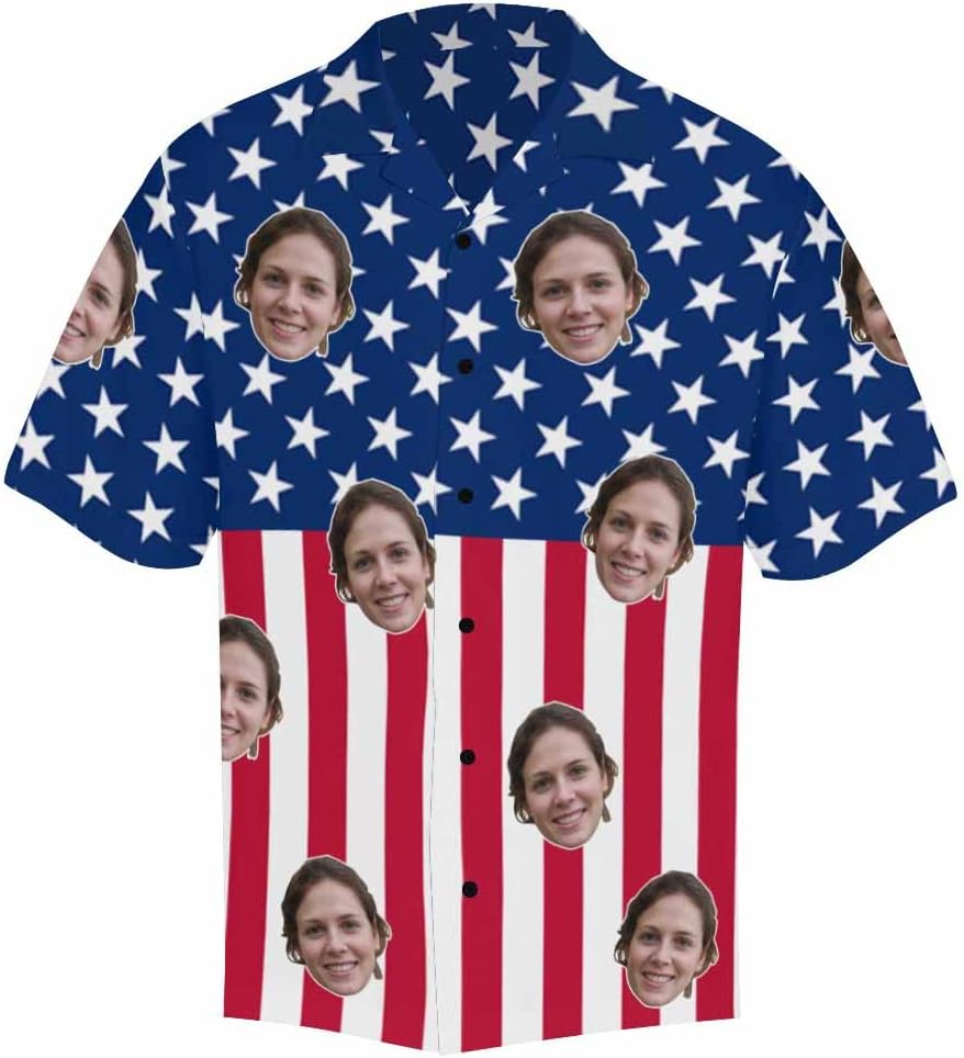 Custom Hawaiian Shirts with Face Personalized Photo Tropical Aloha Shirt Birthday Party Gift for Boyfriend Husband