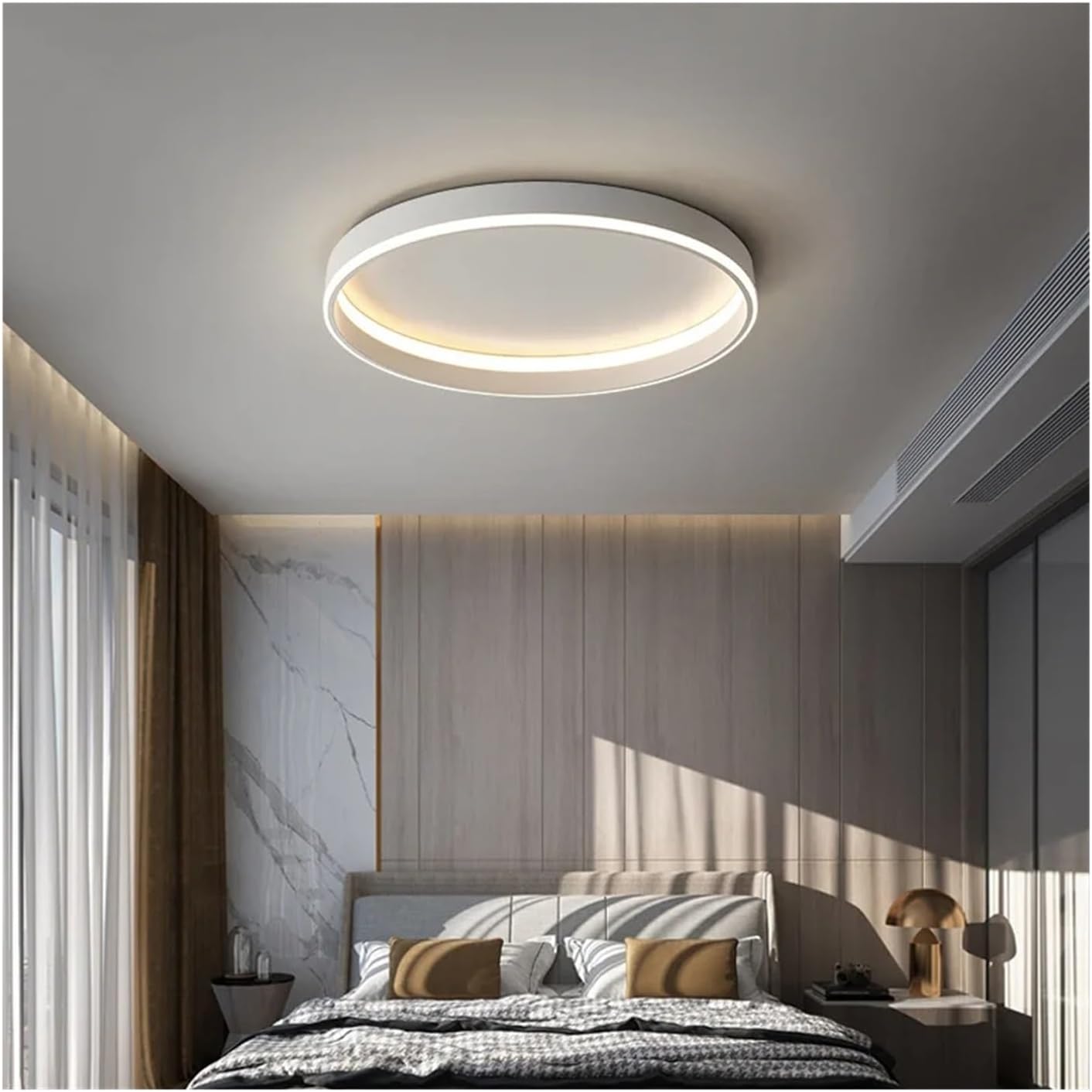- Minimalist Round Led Ceiling Lamp Dimmable Compatible with Bedroom Loft Balcony Track Light Home Decor Luster Indoor Lighting Fixture, for Living Room