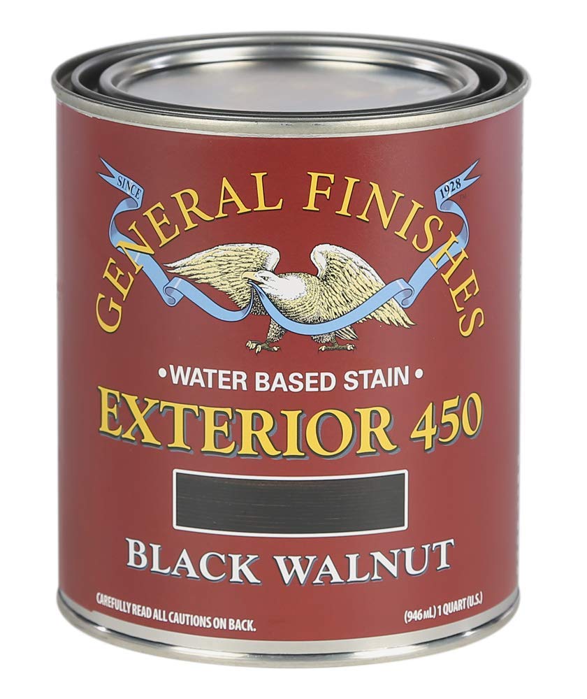 General FinishesExterior 450 Water Based Wood Stain, 1 Quart, Black Walnut