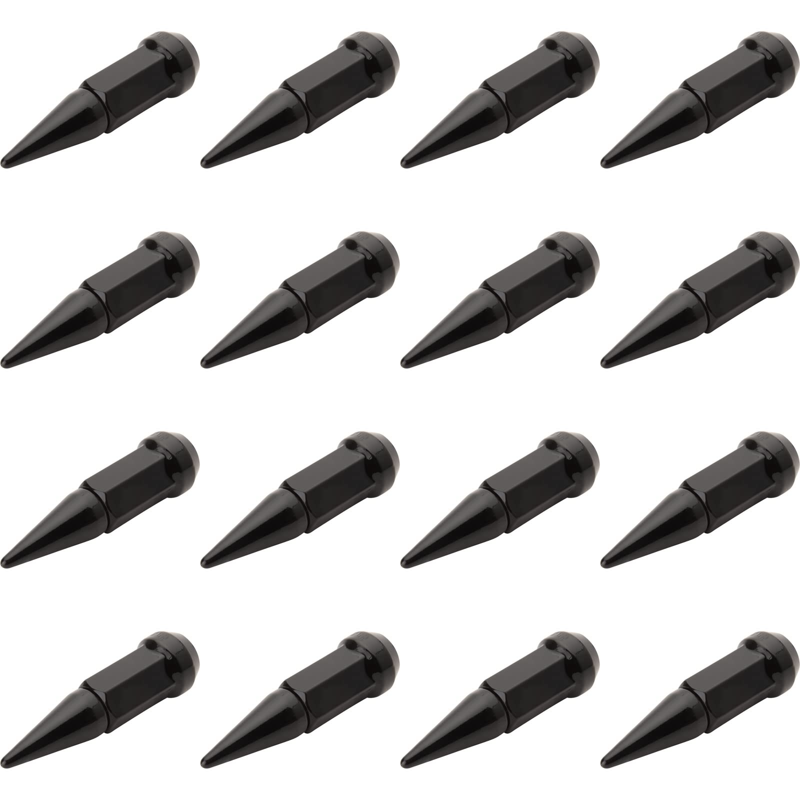 (16 Pack) Tusk Spike Tapered Lug Nut 12mm x 1.50mm Thread Pitch Black for Polaris RZR XP 4 1000 Premium 2022