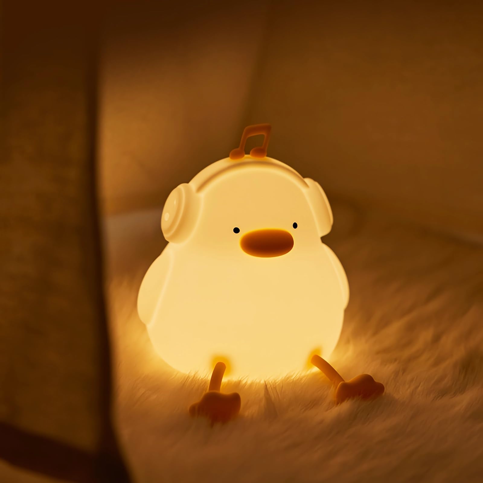 Nachtlicht für Kinder, niedliche Musik-Enten-Lampe, 3-stufig dimmbar, über USB wiederaufladbar, mit Timer, beruhigendes Tierspielzeug für Kinderzimmer, Schlafzimmer, Schlafsaal, Geschenk für Jungen