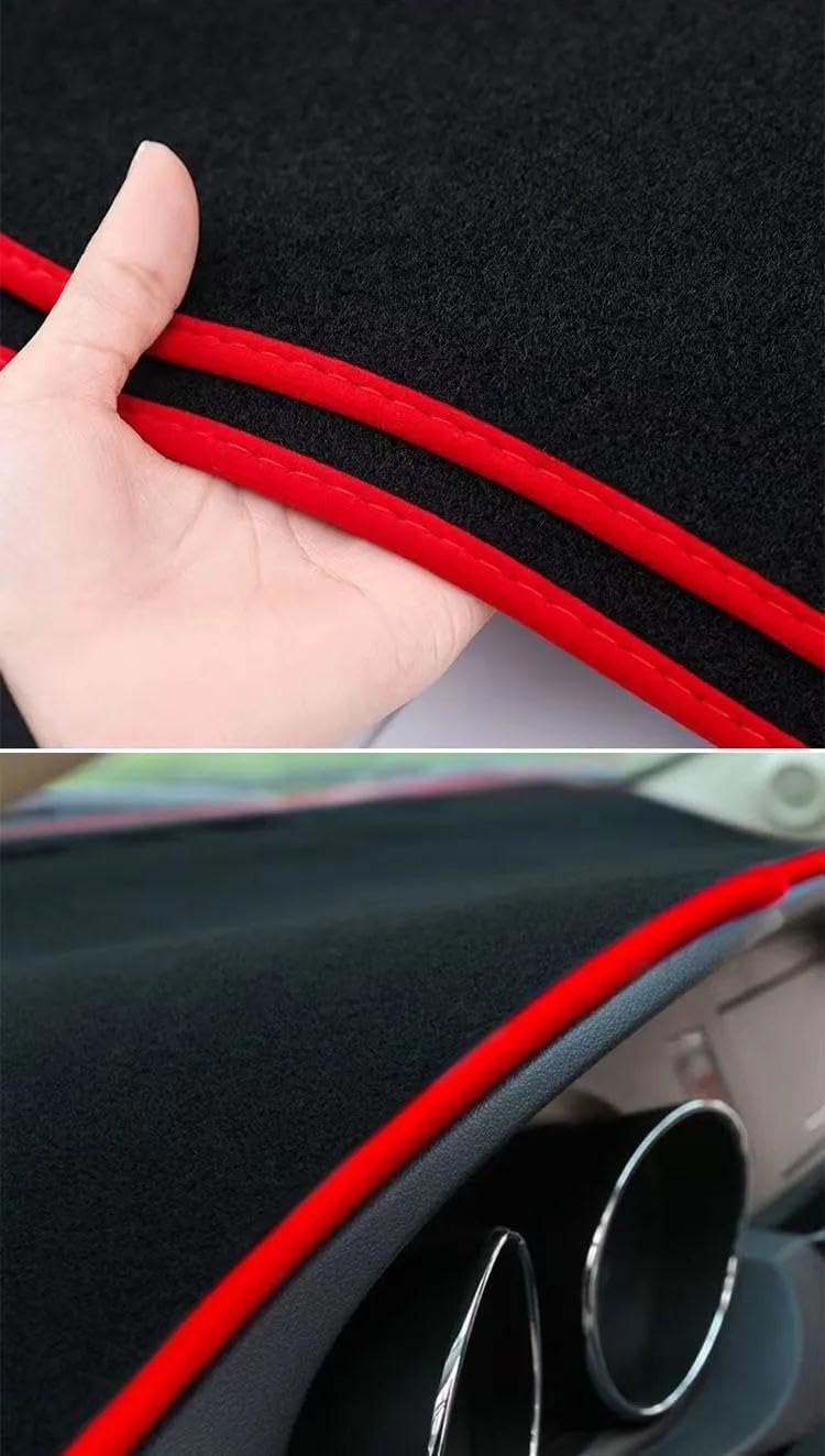 Cubierta Salpicadero para Toyota para Avensis 2003 2004 2005 2006 2007 2008 2009 Cubierta de Tablero Estera Parasol Evitar alfombras de luz Anti-UV Alfombrilla Cubierta Tablero(Black Edge,A LHD)