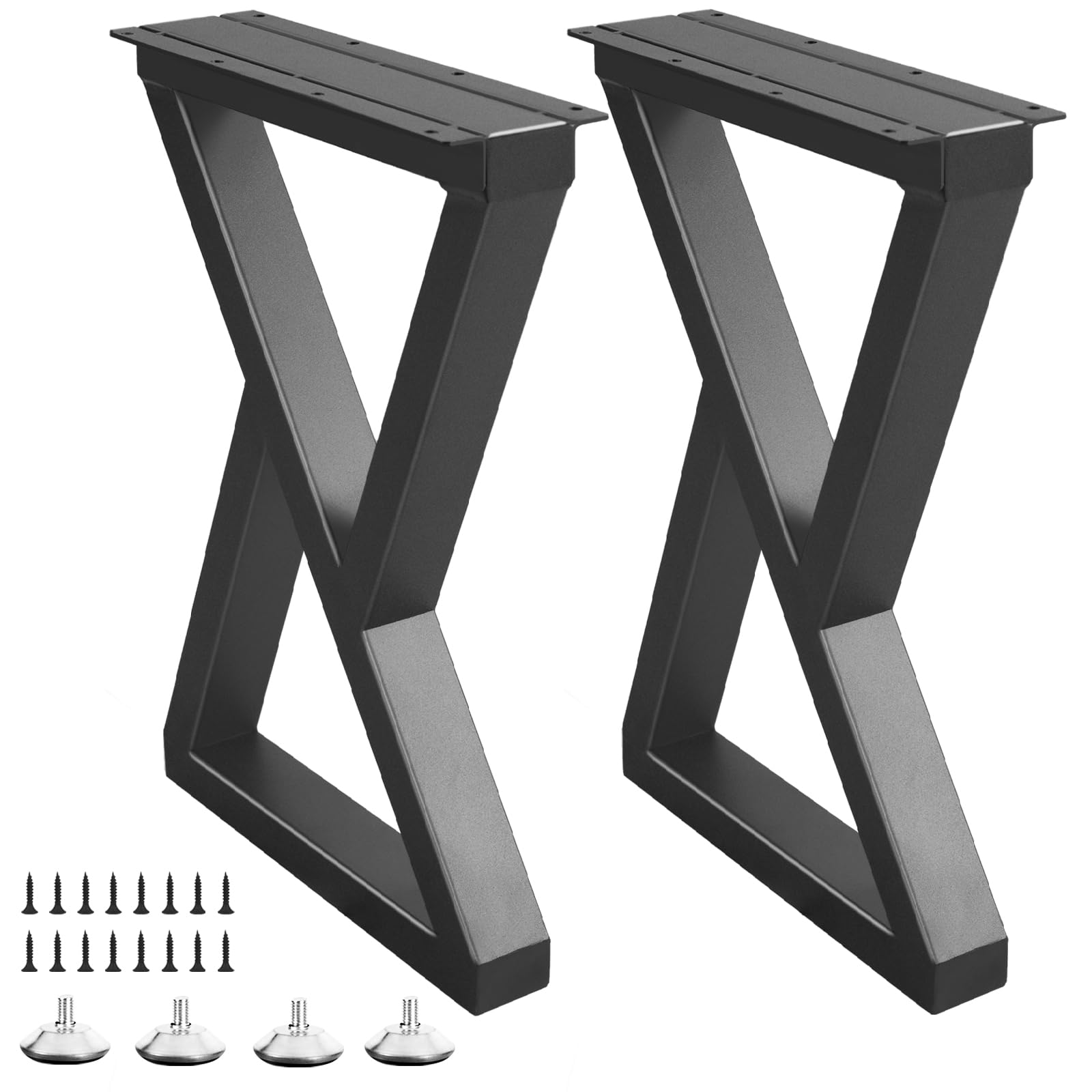 Y-CFHFC 20 Inch Metal Coffee Table Legs for Desk, Benchs, Dining End & Side Table Legs - Heavy Duty- Thickened Material (H20” x W13”, Z Shape)