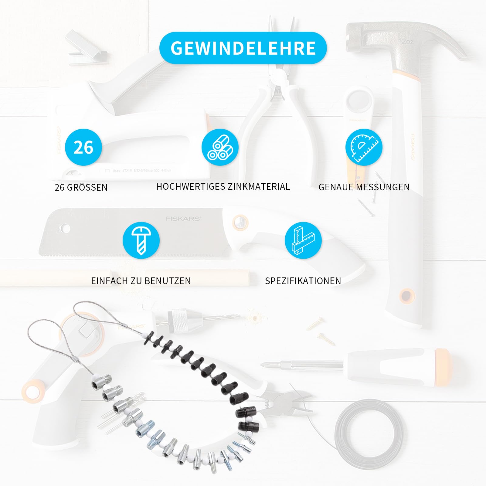 Vérificateur Filetage Jauges Contrôle Filetage Mâle/Femelle | 44