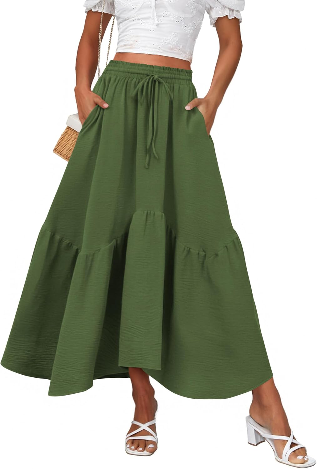 Zeagoo Long Skirts Women High Waist A Line Casual