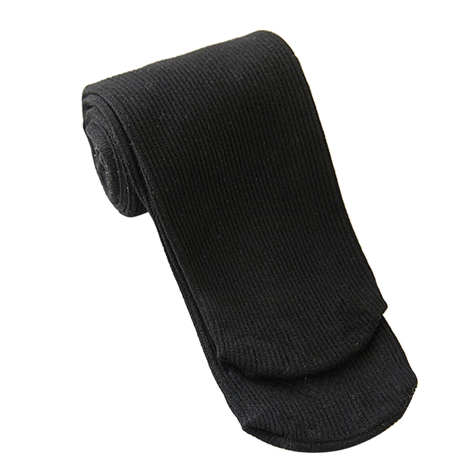 RNTOP Baby Kids Girls Non Slip Knitted Knee High Socks Little Girls Infant Cotton Mid Calf Socks Soccer (Black, 1-3 Years)