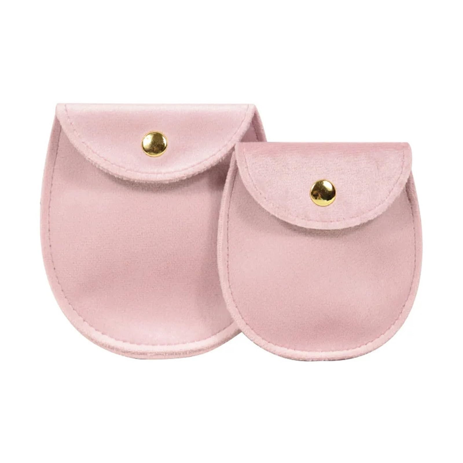 SHENJMAI Velvet Jewelry Pouches Jewellery Pouch Snap Button Velvet Bag Envelope Jewelry Packaging Wedding Bracelet Necklace Earrings Rings Storage(Pink-8X8.5cm)