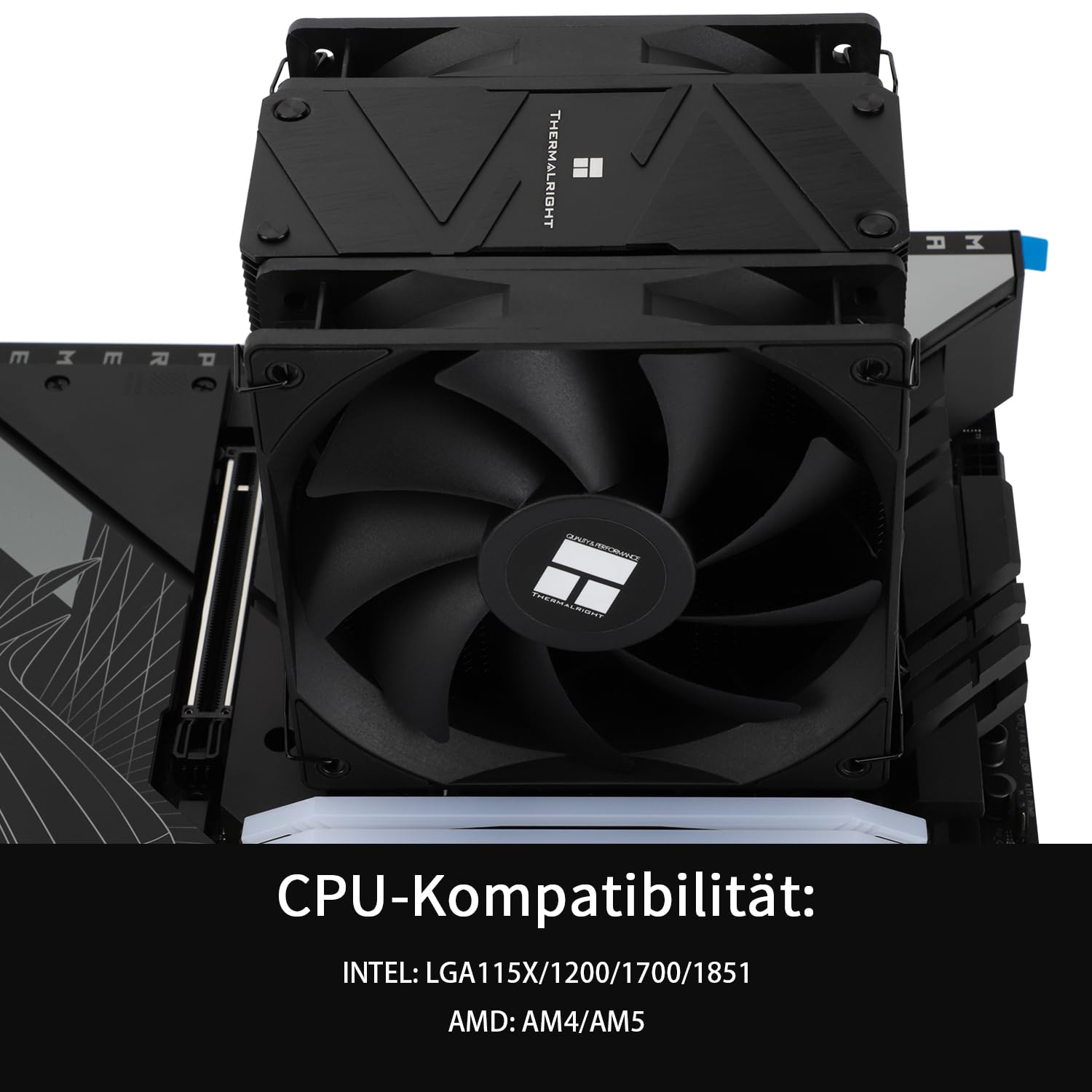 Thermalright Burst Assassin 120 EVO DARK Raffreddatore d'aria per CPU, parte superiore spazzolata, 6 tubi di calore con PWM Quiet Fan per AM4 AM5/Intel 1851/1700/1150/1151/1200 (BA120 EVO DARK)