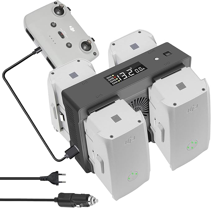 LYONGTECK 3-in-1 Autoladegerät Für DJI Air 2S & Mavic Air 2 - Akku Ladegerät Fürs Auto
