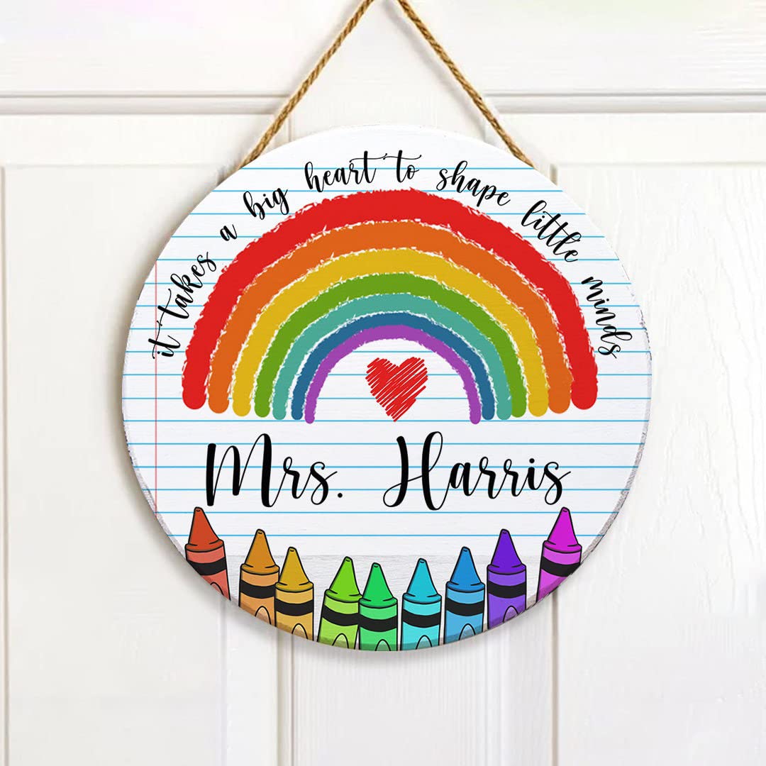 Amazon.com : Custom Teacher Sign, Classroom Door Sign, Teacher Name Sign,  Rainbow Door Hanger, Classroom Decor, Back To School Gift, Teacher Gift :  Office Products
