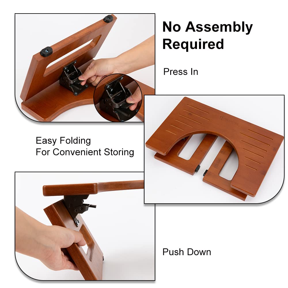 StrongTek Bamboo Toilet Stool, Foldable Squatting Poop Stool, Heavy-Duty Hinge Accessory, Good for Colon Health, Constipation, and Hemorrhoids