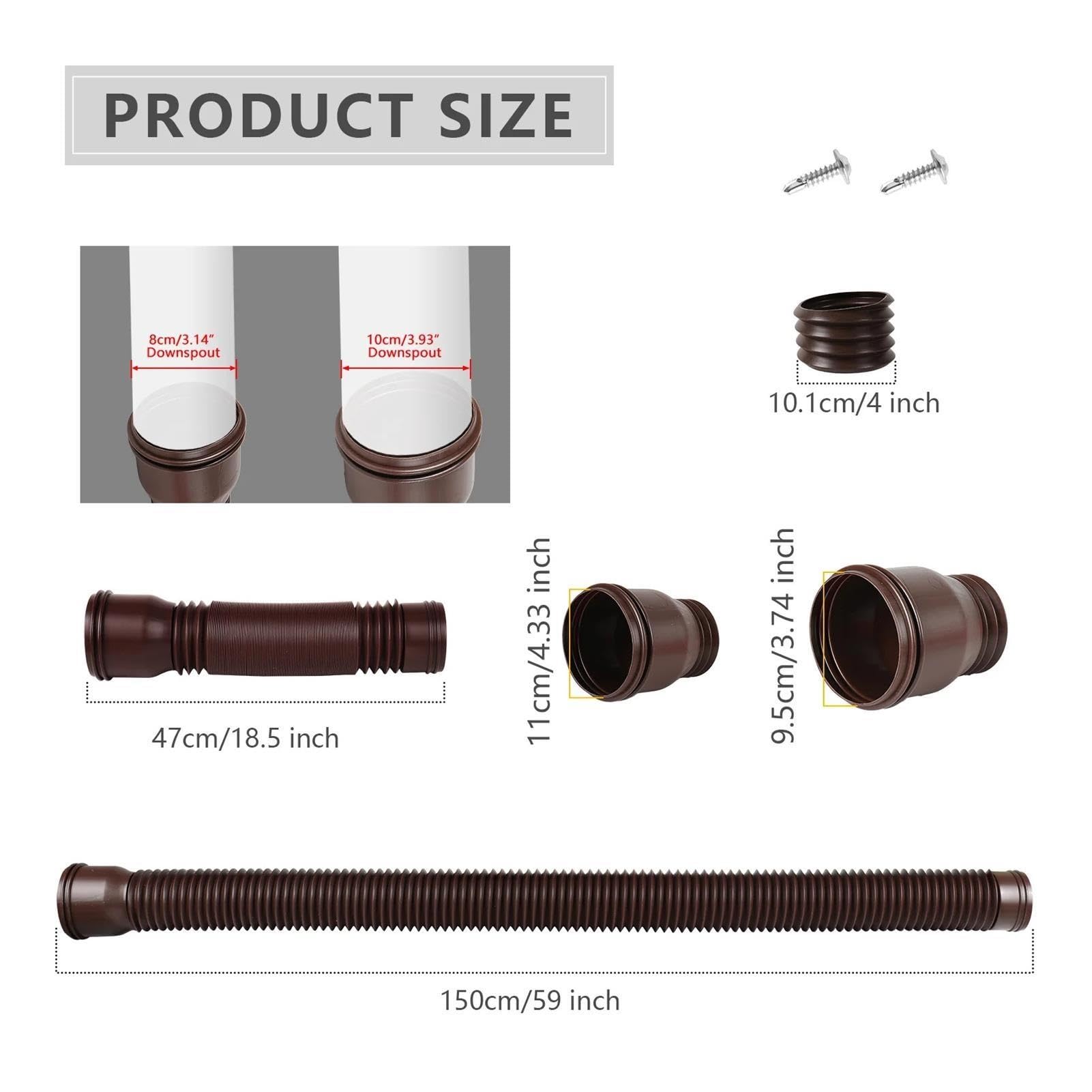 Extendable Round Downspout Flexible Drainage Pipe