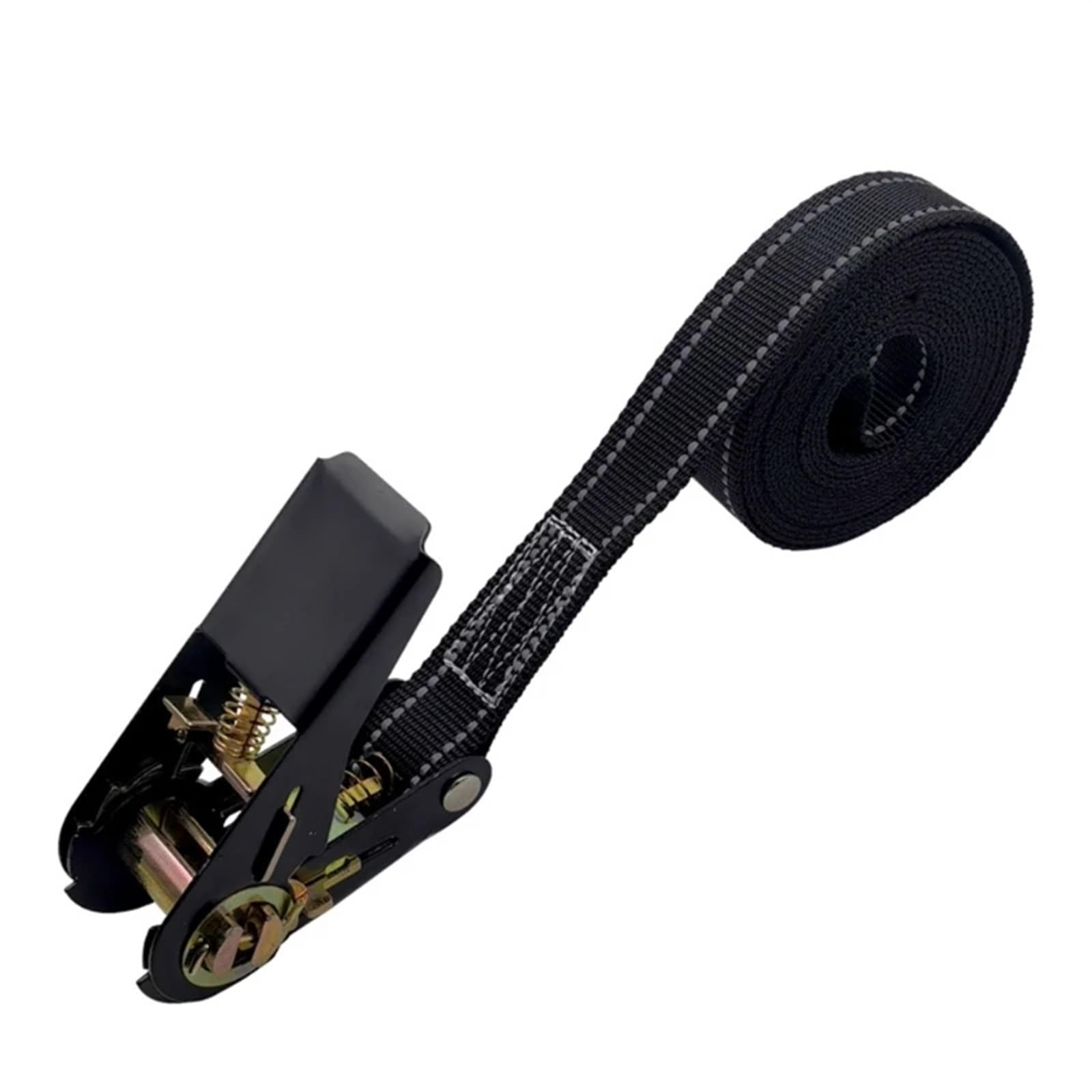 Cinchas De Amarre Correas de trinquete Reflectantes con Correa Amarre 800kg for Camiones y Barcos Negros(Black 6 Meters)