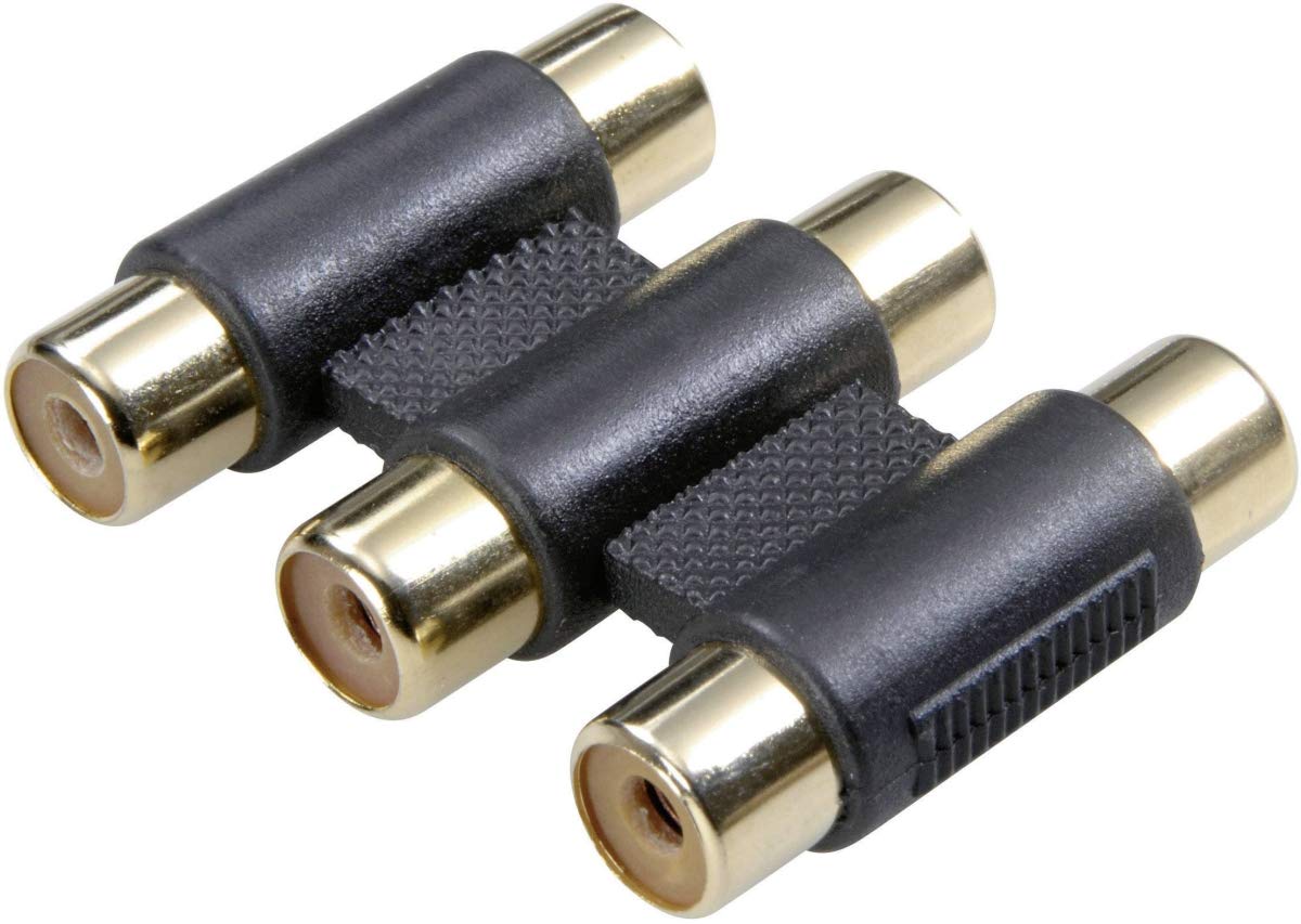 PremiumCord RCA Adaptor 3x RCA Housing F/Black