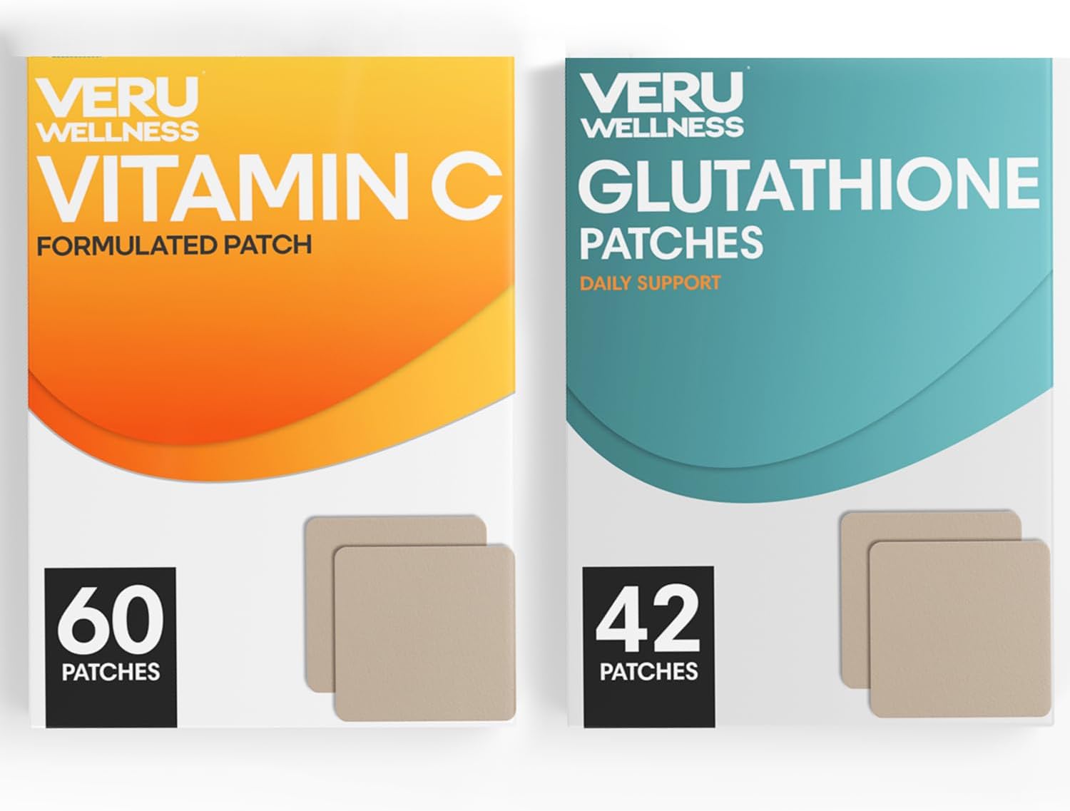 Antioxidant Power Duo Lifestyle Patches C, Glutathione - Self Adhesive Time Release Topical Patch, 8-10 Hours (42 Day Supply)