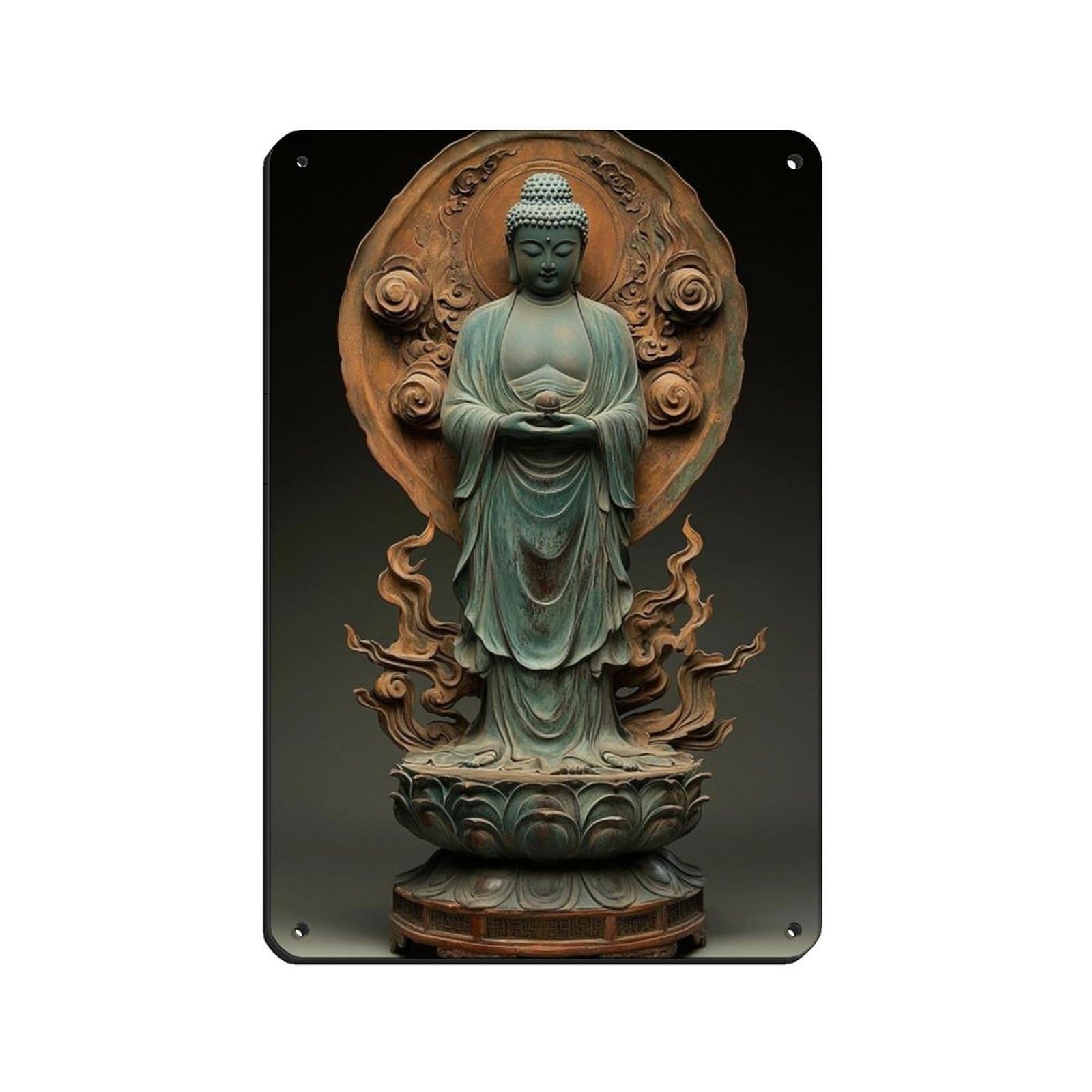 Buddha Healing Decor, Hindu Art (2) Tin Sign Vintage Metal Pub Club Cafe Bar Home Wall Art Decoration Poster Retro 8x12inch(20x30cm)