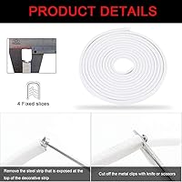 Vista 5 de Winunite - Protectores de borde de puerta de automóvil blancos, de 32.8 pies, de goma, sin pegamento, ajuste universal, en forma de U