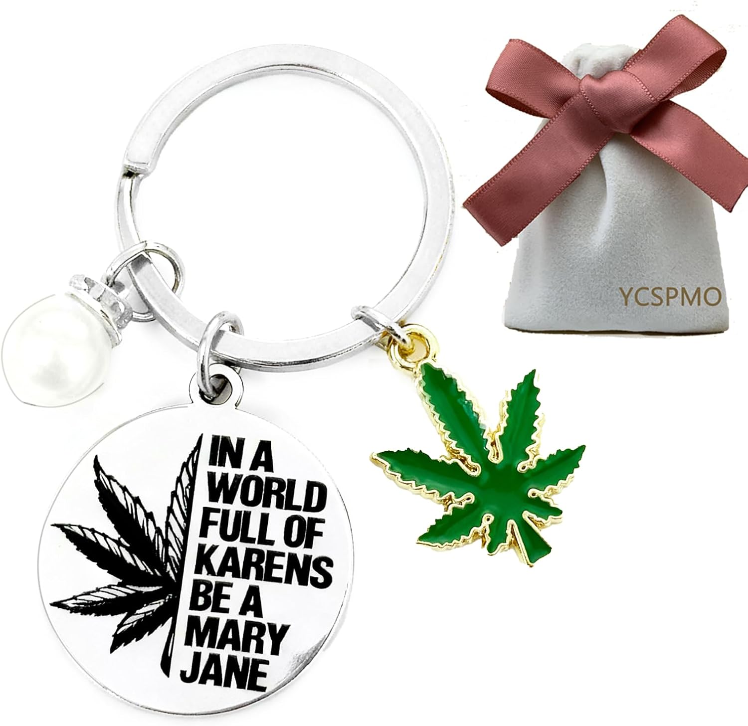 Marijuana Gifts for Women Men Cannabis Keychain for Christmas Birthday Funny Weed Leaf Gifts for Pot Smokers Stoner Cannabis Weed Lover Best Friends Mom Dad Marijuana Leaf Jewelry Pot Weed Keyring