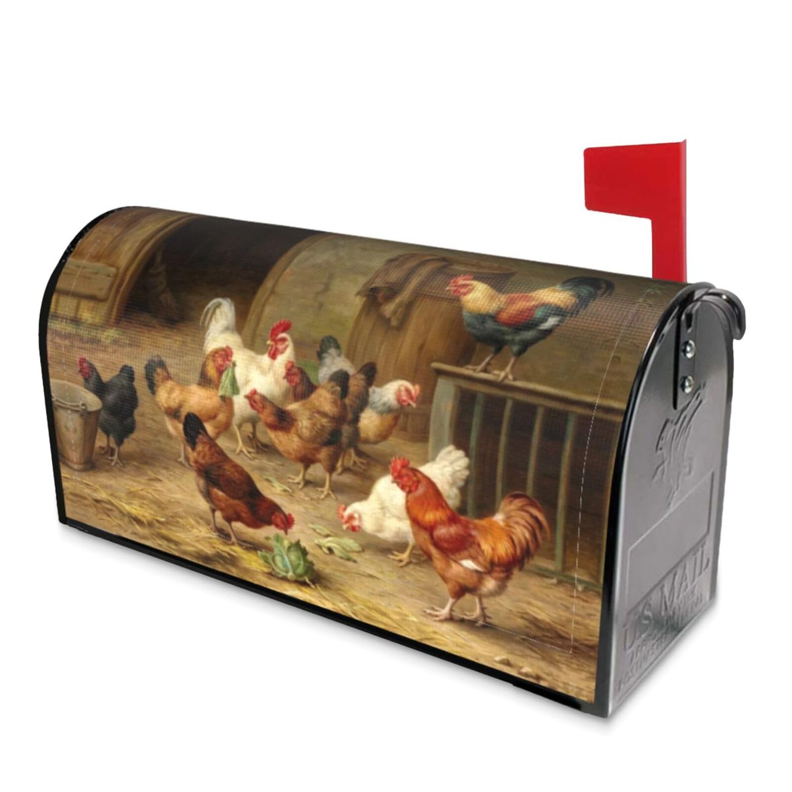 Couverture magnétique de boîte aux lettres grand format 64x53 cm décor jardin