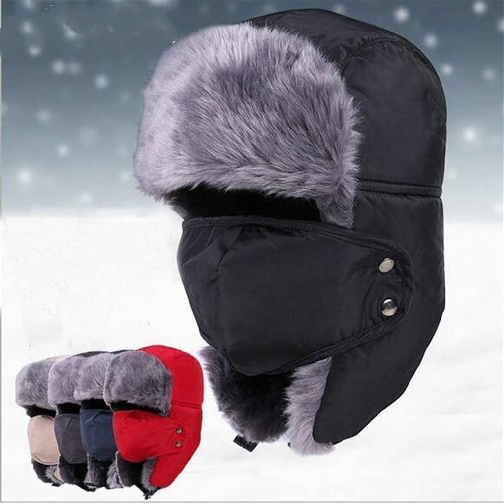 FENOKD Winter Men's and Women's Earmuffs Plus Velvet Thickening Hat Outdoor Travel Warm Hats (A Talla ?Nica)?A-Talla ?nica