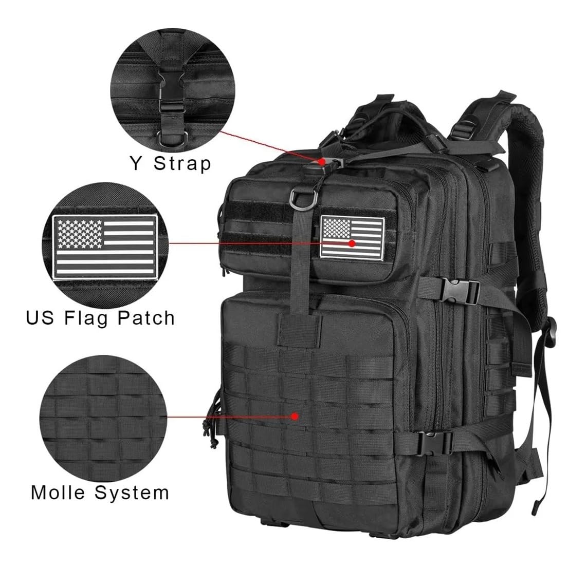 50 l Herren-Rucksäcke, Outdoor-Reisetaschen, Outdoor-3P-Schulrucksack, EDC MOLLE-Pack für Trekking, Jagd