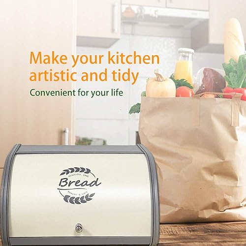 Miniatura 7 de X458 - Recipientes de almacenamiento para panpapeleracocina con tapa superior enrollable (gris)