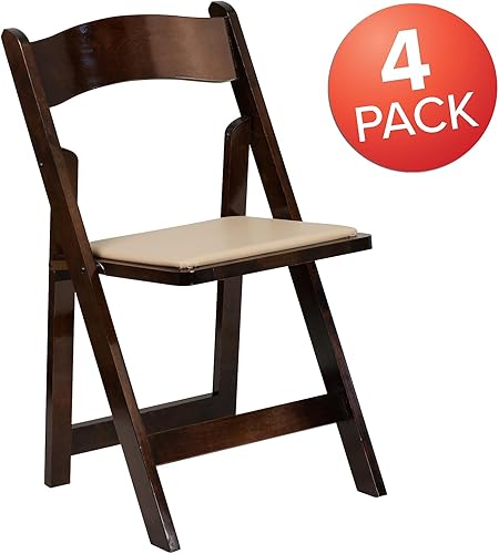 Miniatura 79 de HERCULES™ silla plegable de madera blanca, con asiento acolchado, Vinilo, Mahogany Mahogany,Negro -,Fruitwood,Natural,Blanco